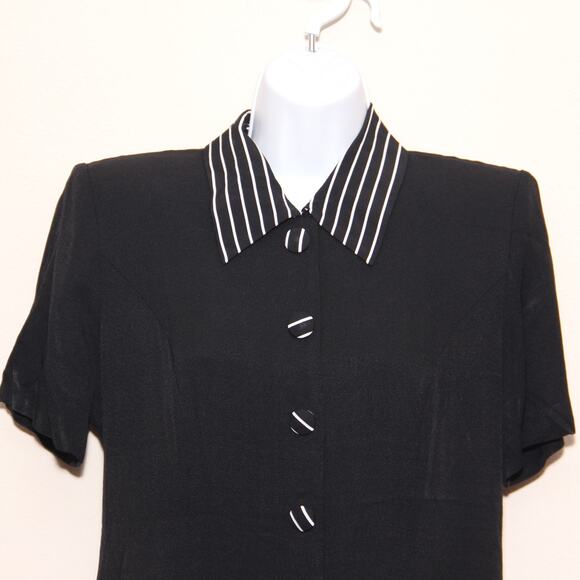 Vintage 80s Virgo II Layered Black Jacket Dress Size Small - Picture 3 of 8